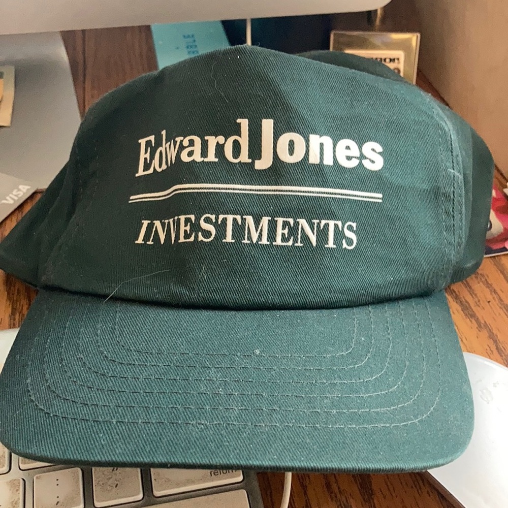 Vintage Edward Jones Investment Snapback Trucker Hat Four Seasons 90s Green